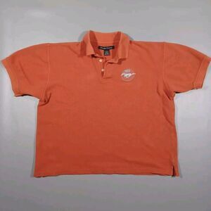 Ford Mustang Shirt‎ Womens L Orange Polo 40th Anniversary 100% Cotton